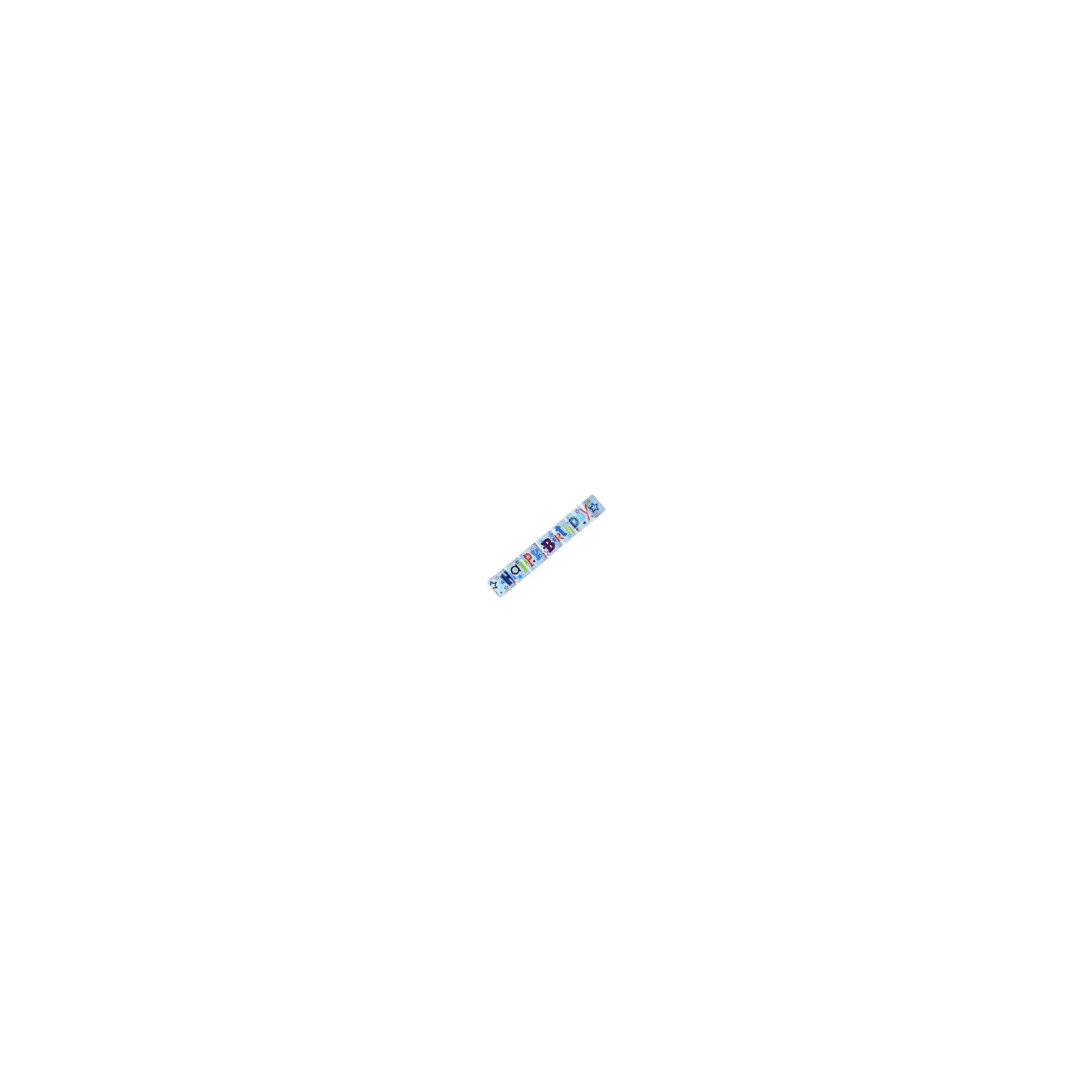 Wall Foil Birthday Banner in Blue with Red-2.5M