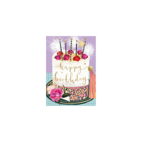 GENERIC ED Blank Birthday Cake and Sparkles