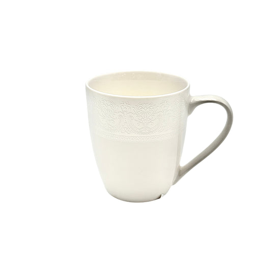 Orion Porcelain Mug Embossed 360 ml White