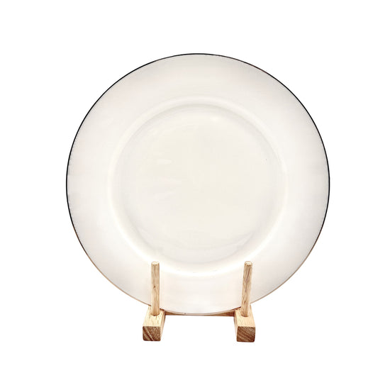 Elara Porcelain Dinner Plate with Gold Rim 27 cm White