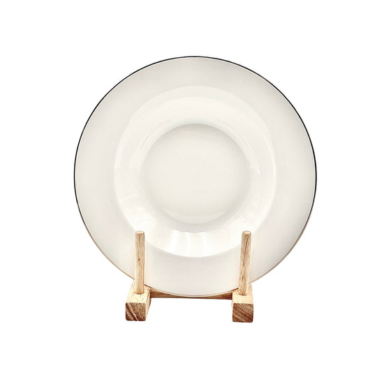 Elara Porcelain Soup Plate with Gold Rim 22 cm White
