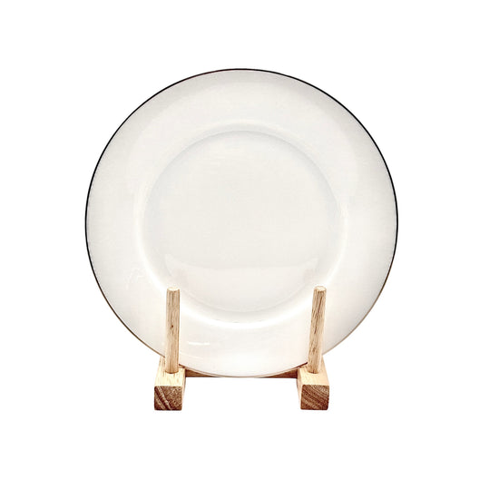 Elara Porcelain Side Plate with Gold Rim 20.5 cm White