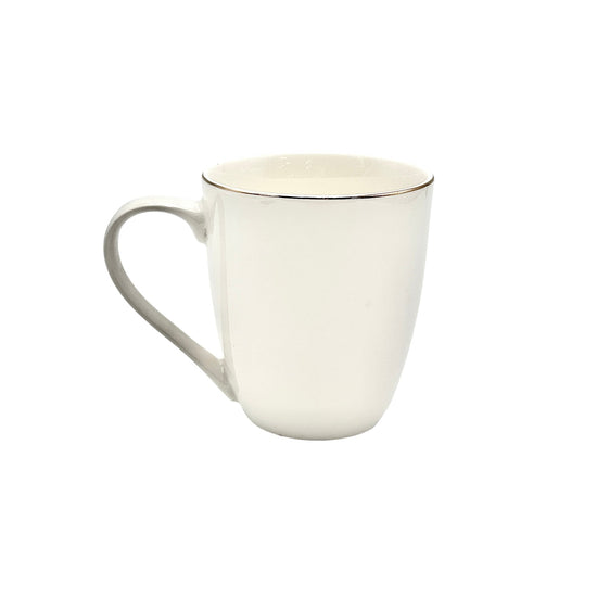 Elara Porcelain Mug with Gold Rim 360 ml White