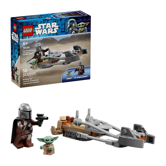 The Mandalorian and Groguâ€™s Speeder Bike Blue 58 pcs