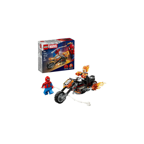 Spider-Man Vs Ghost Rider Motorcycle Building Set Red 72 pcs