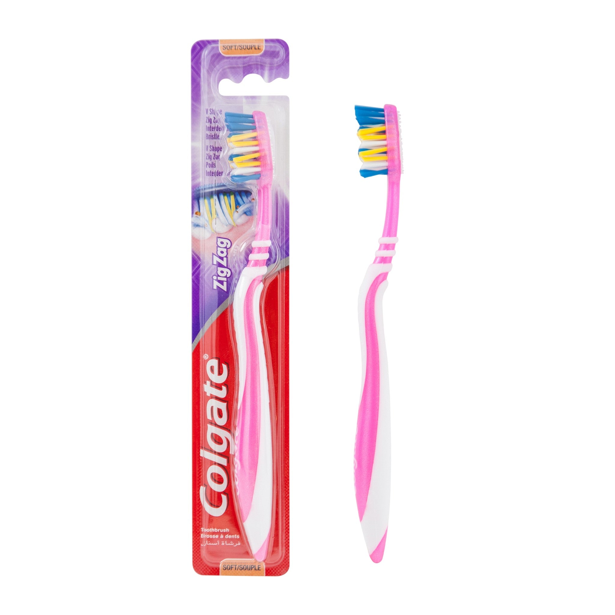 Colgate Flexible Soft Zigzag Toothbrush with Tongue Cleaner