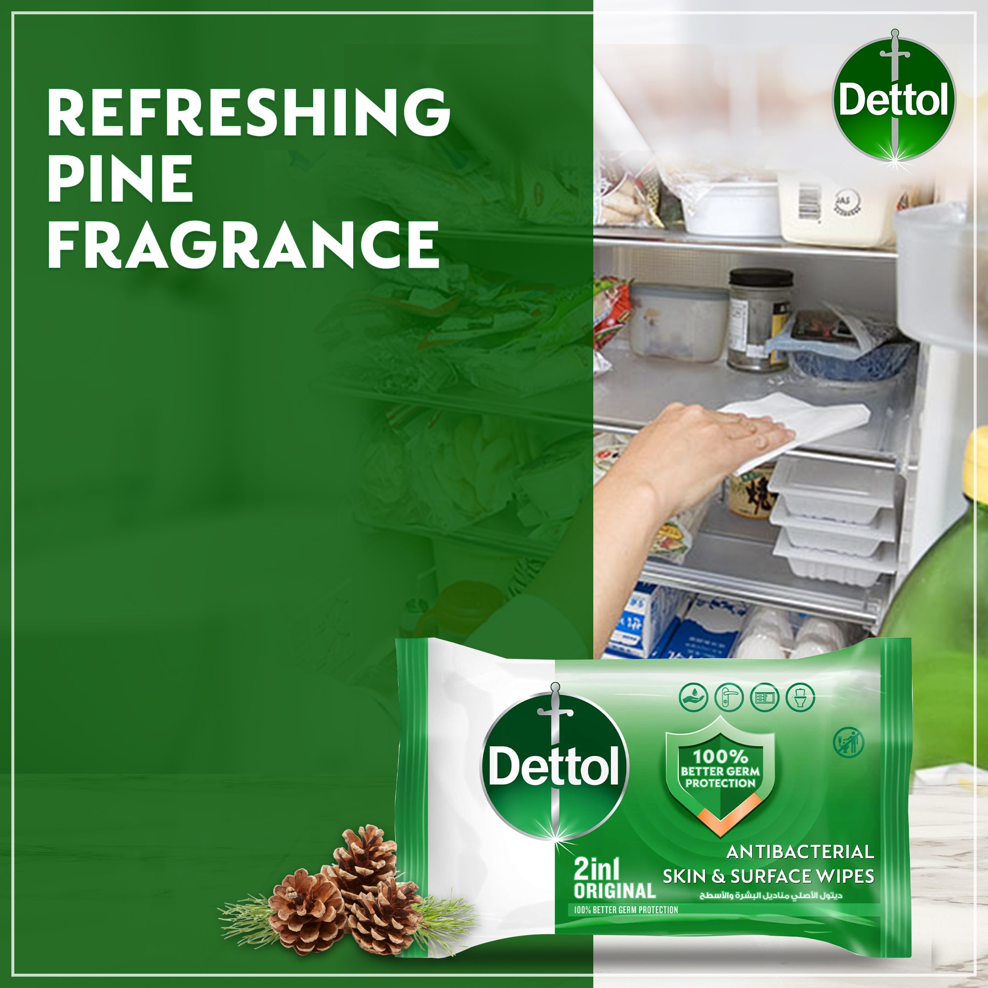 Dettol multipurpose antibacterial wipes 80 Pack original