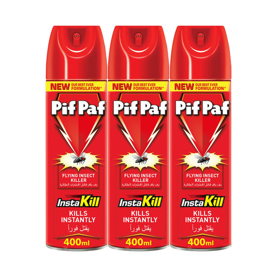 Pif Paf Flying Insect Killer Fly & Mosquito Spray 400ml 3pcs