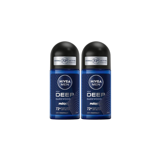 Nivea Men Deep Black Carbon Deodorant Roll-On 50 ml 2 pcs