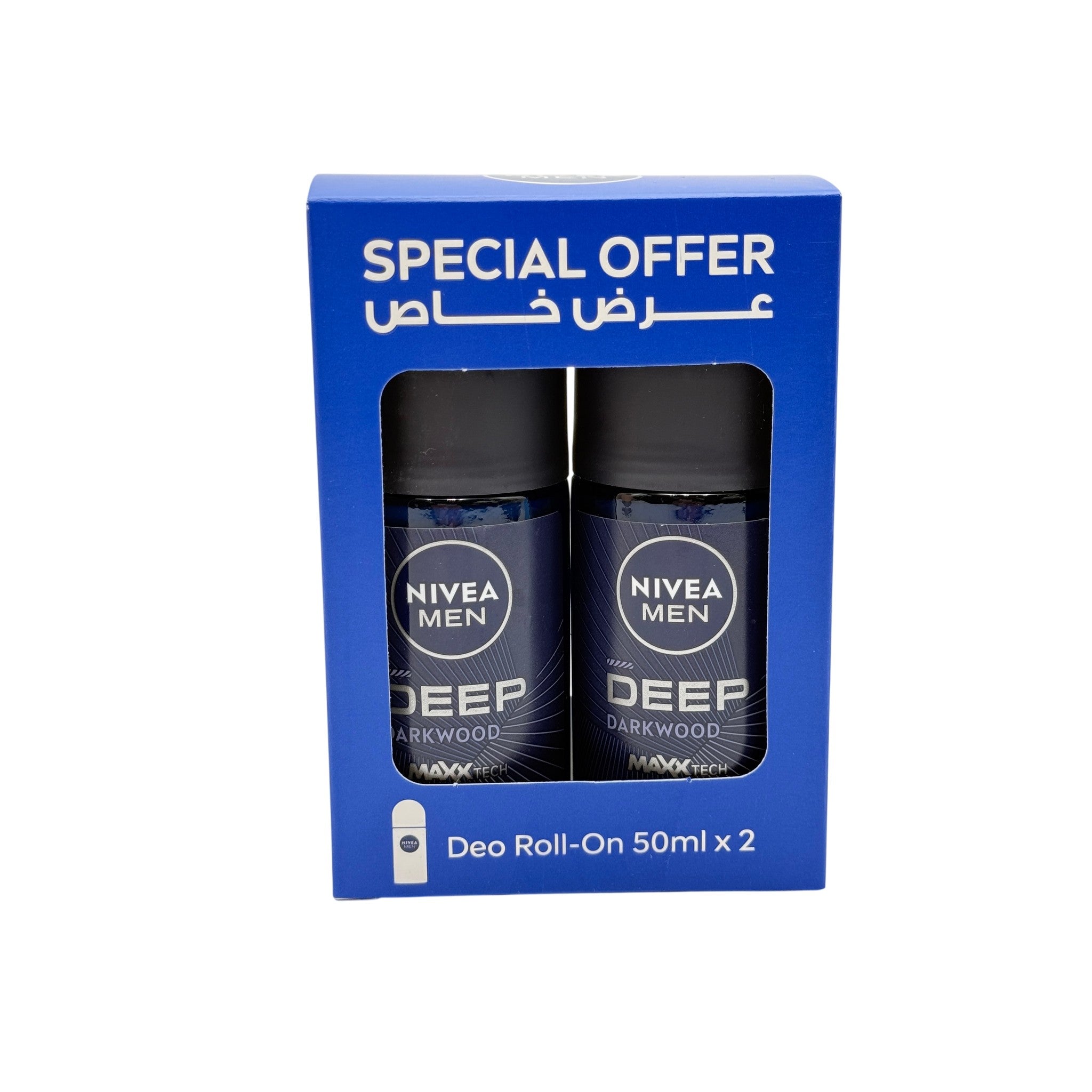 Nivea Men Deep Black Carbon Deodorant Roll-On 50 ml 2 pcs