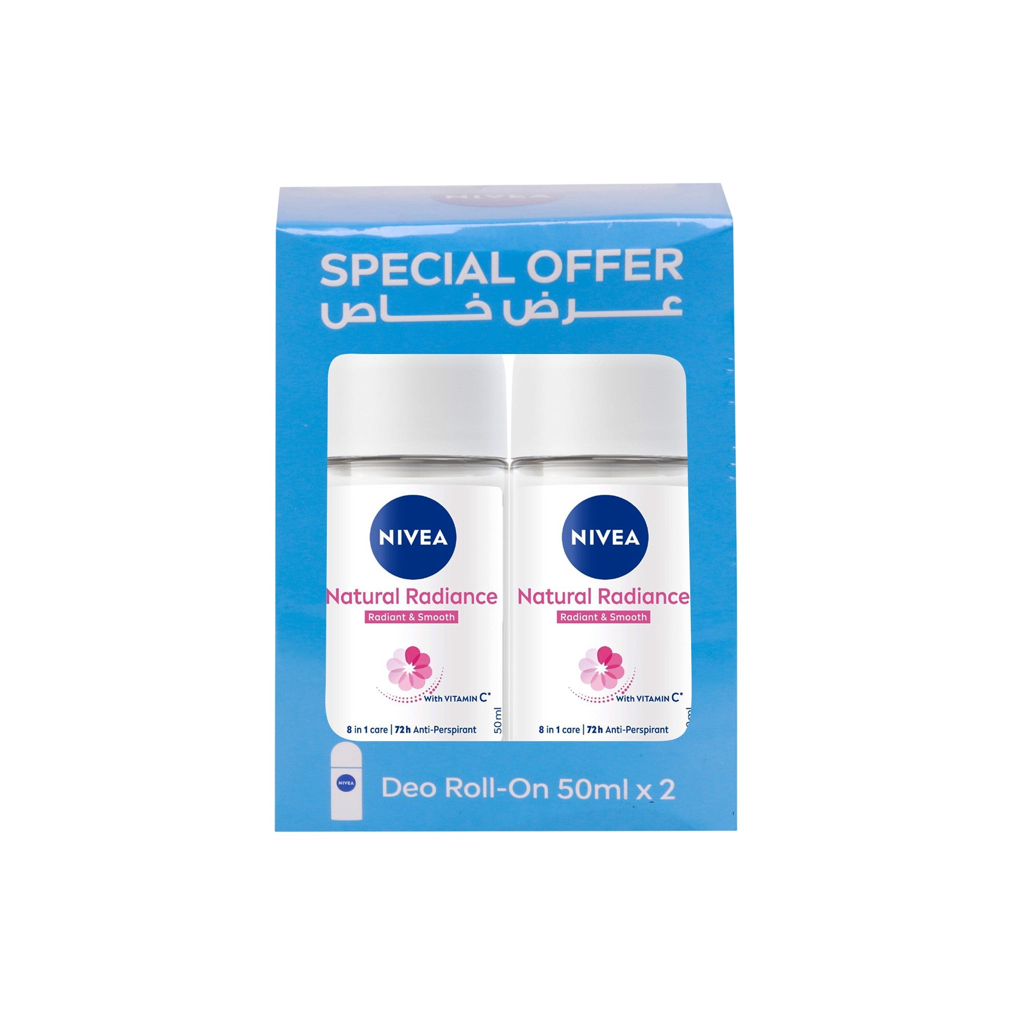 Nivea Natural Fairness Female Deodorant Roll-On 50 ml 2 pcs