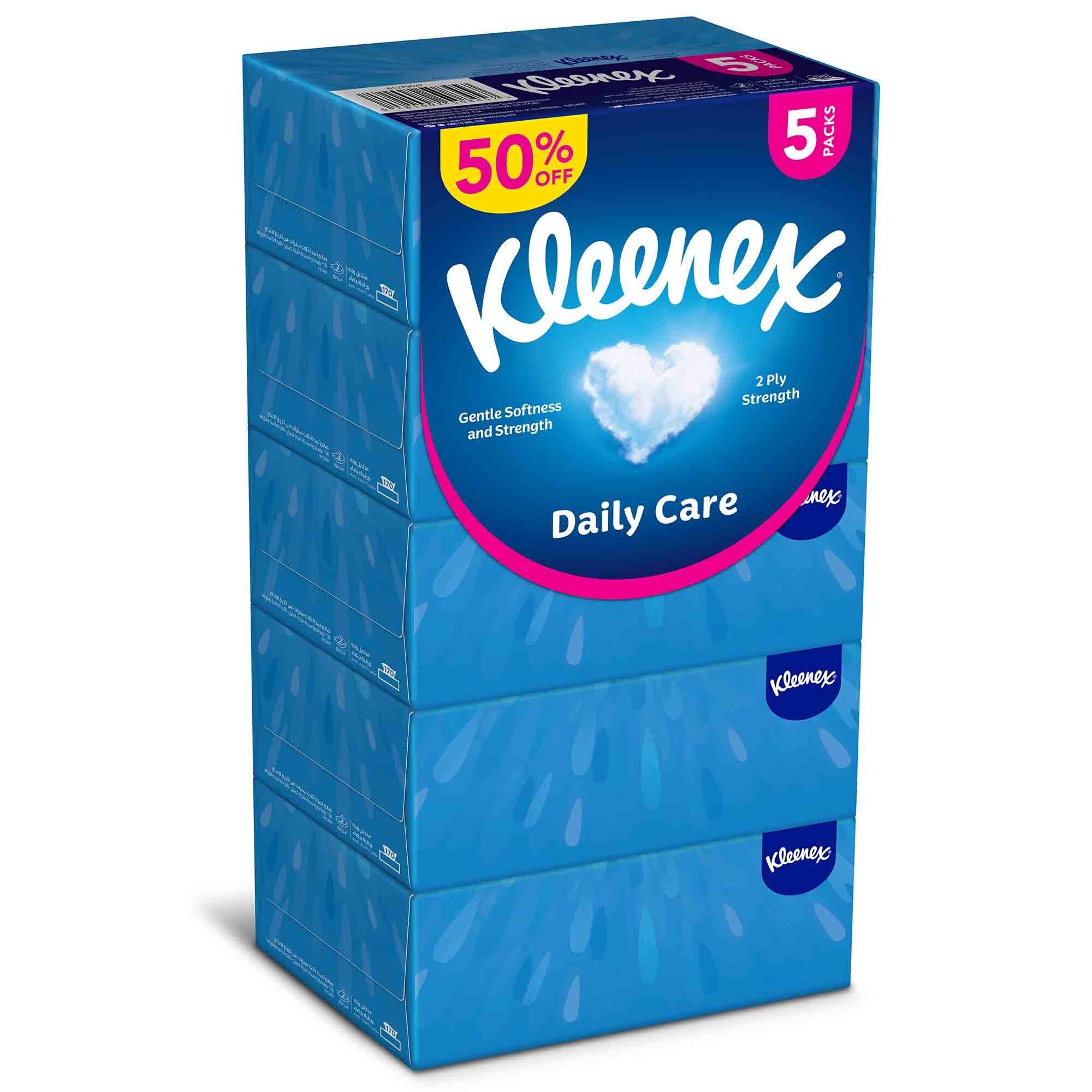 KLEENEX DAILY CARE (2PLY) 170'S (5PK)