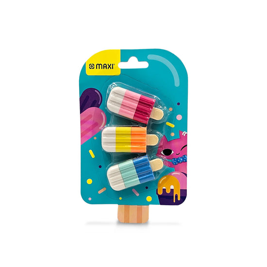 Maxi 3D Erasers Ice Cream Stick 3 pcs
