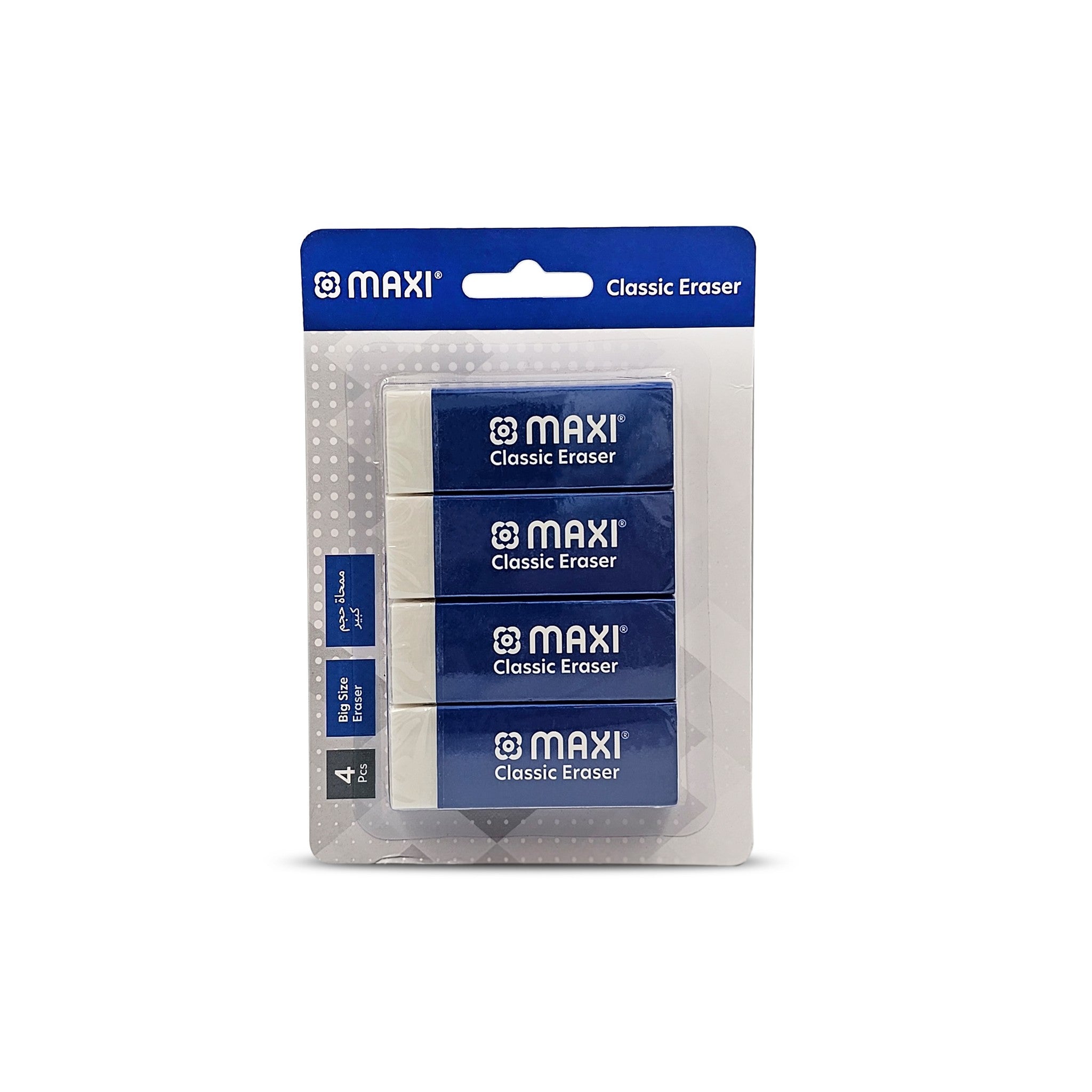 MAXI DUST FREE ERASER BIG 4PC IN A BLISTER