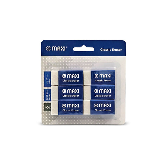 Maxi Dust Free Eraser Medium 6 pcs Blister Pack