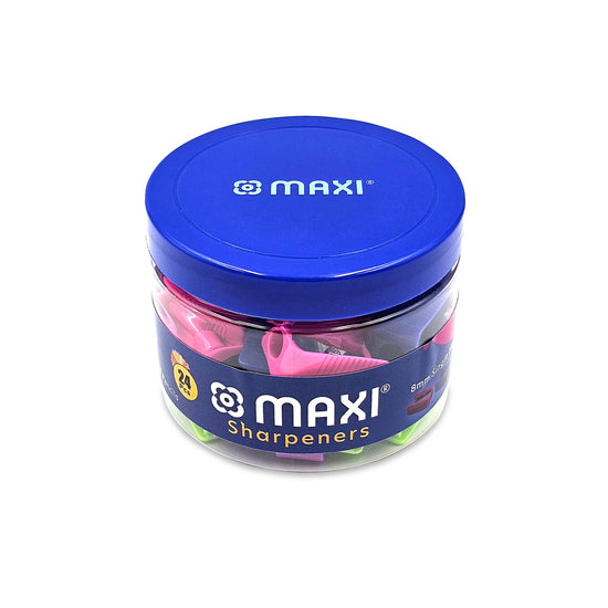 Maxi Sharpener Jar of 24 pcs 4 Colors