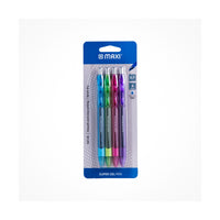 MAXI GEL PEN 0.7MM BLISTER OF 4 PC ASST