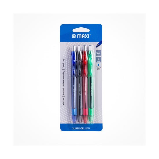 Maxi Gel Pen 07 mm Assorted blister Pack of 4