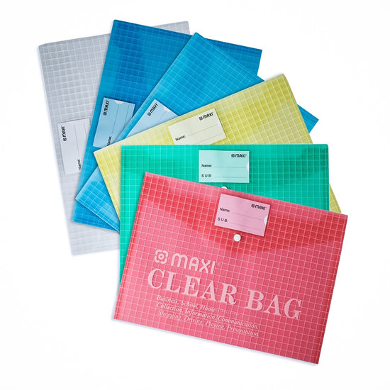Maxi Full Size Clear Bag with Name Card Assorted