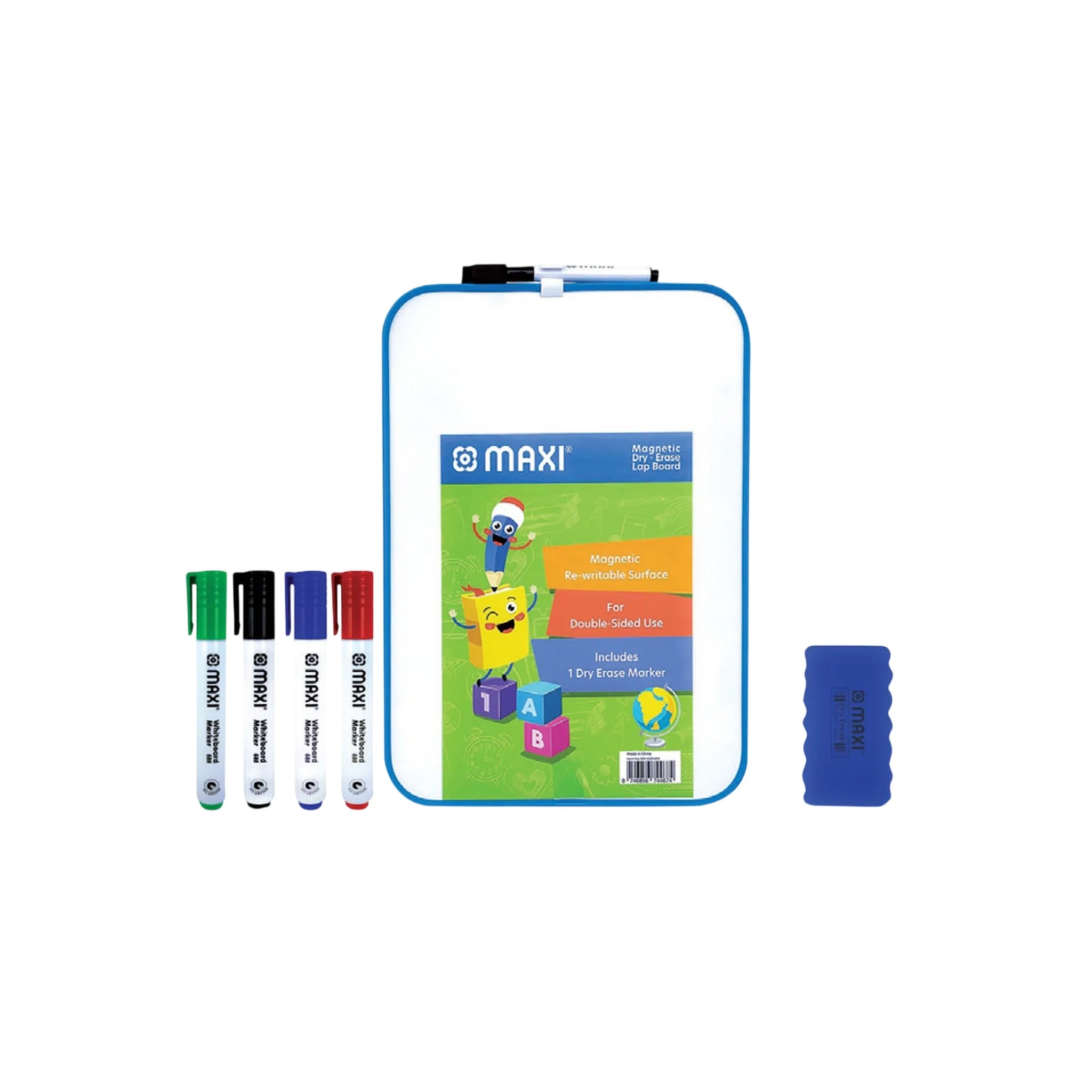Maxi A4 Double Sided Whiteboard with Marker Eraser 4 pcs