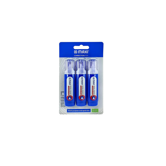 Maxi Correction Pen Metal Tip, 12 ml 3 pcs