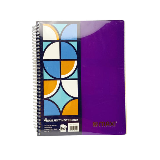 Maxi Spiral Pp 4 Subject Notebook 11 x 85 inch , 160 Sheets
