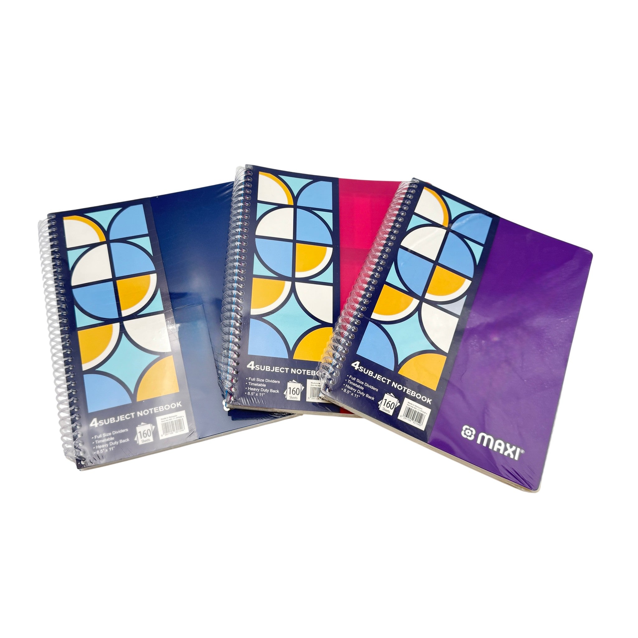 MAXI SPIRAL PP 4 SUBJECT NOTEBOOK 11"X8.5" 160SH