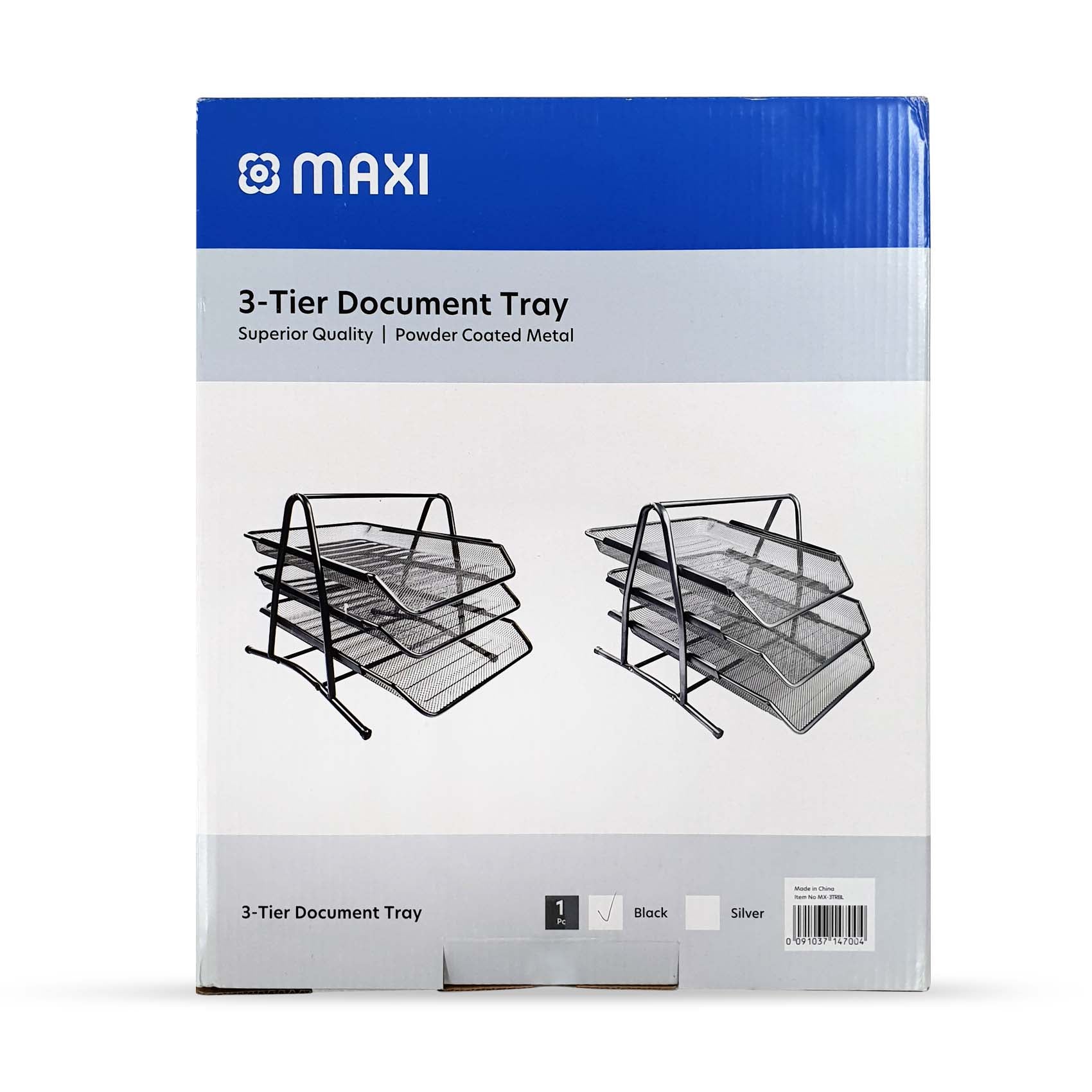 MAXI MESH 3 TIER DOCUMENT TRAY BLACK