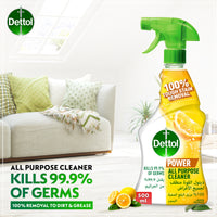 Dettol Power All Purpose Cleaner Spray Bottle Lemon Scent 500 ml