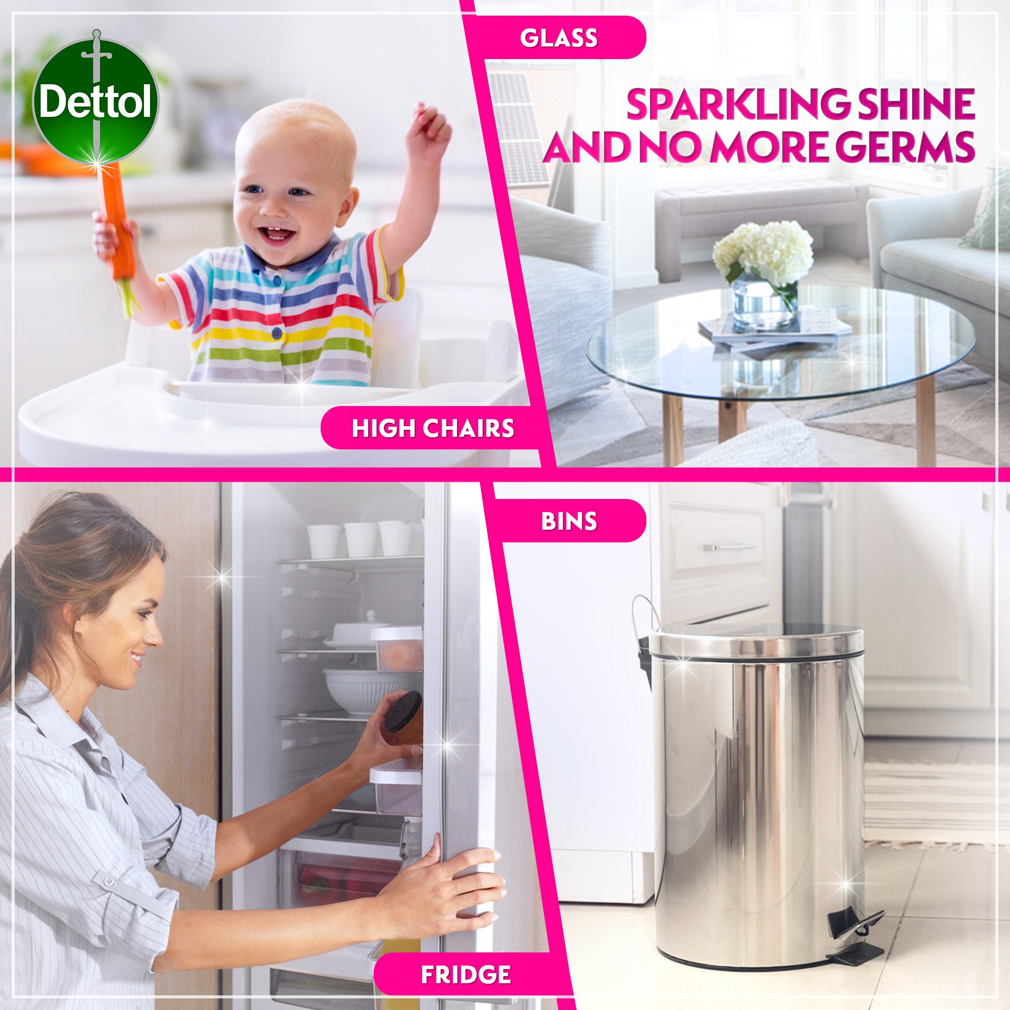 Dettol All Purpose Cleaner Spray Bottle, Rose Scent, 500ml