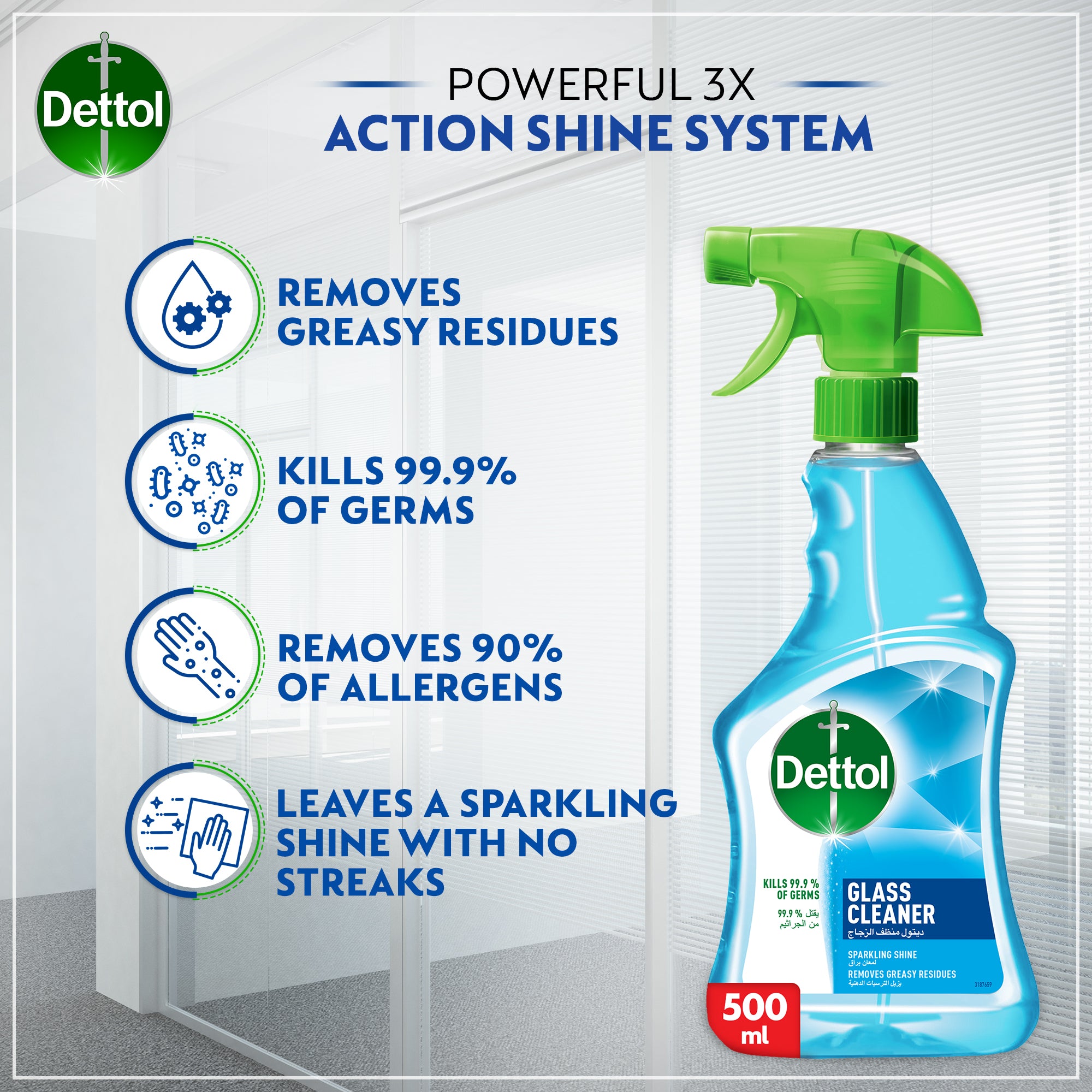 Dettol glass window cleaner 500ml