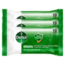 Dettol Fresh Antibacterial Skin Wipes 3 x 10 pcs original
