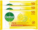 Dettol Fresh Antibacterial Skin Wipes 3 x 10 pcs Fresh