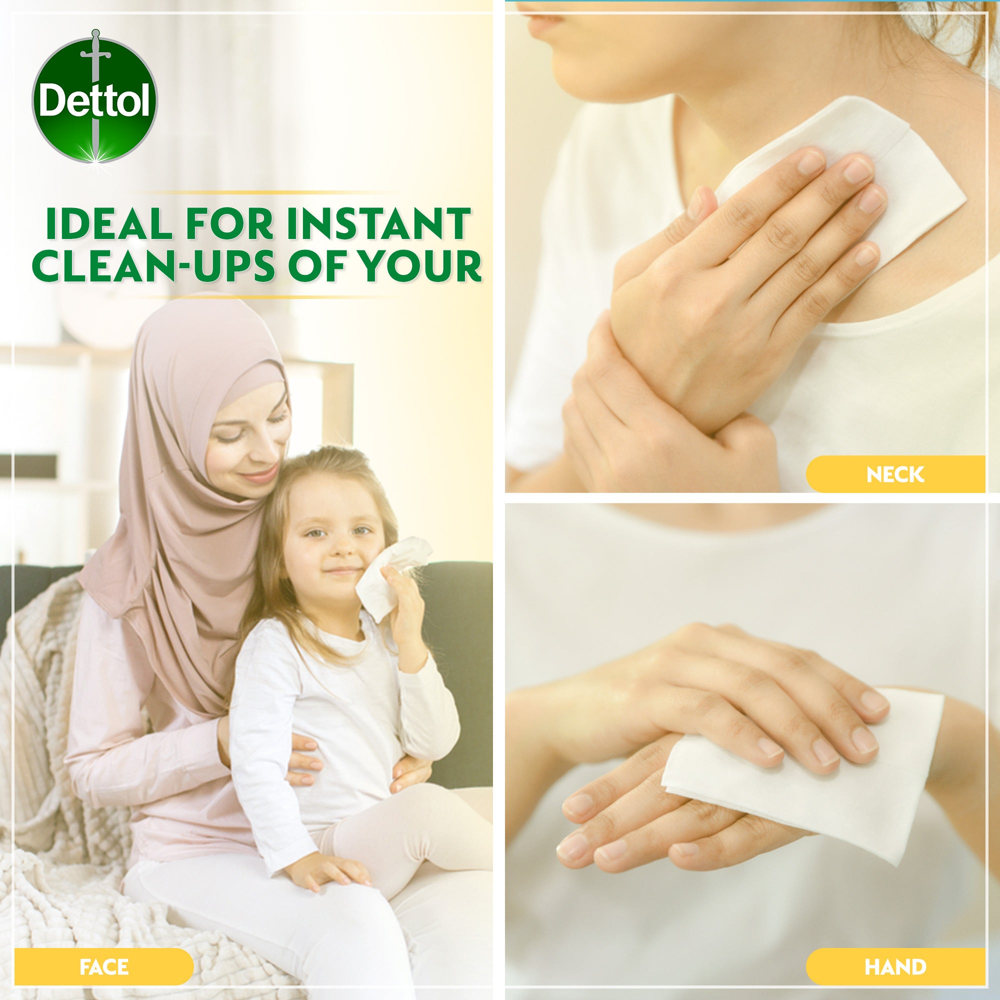 Dettol Fresh Antibacterial Skin Wipes 3 x 10 pcs Fresh