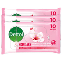 Dettol Fresh Antibacterial Skin Wipes 3 x 10 pcs rose skincare