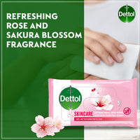 Dettol Fresh Antibacterial Skin Wipes 3 x 10 pcs rose skincare