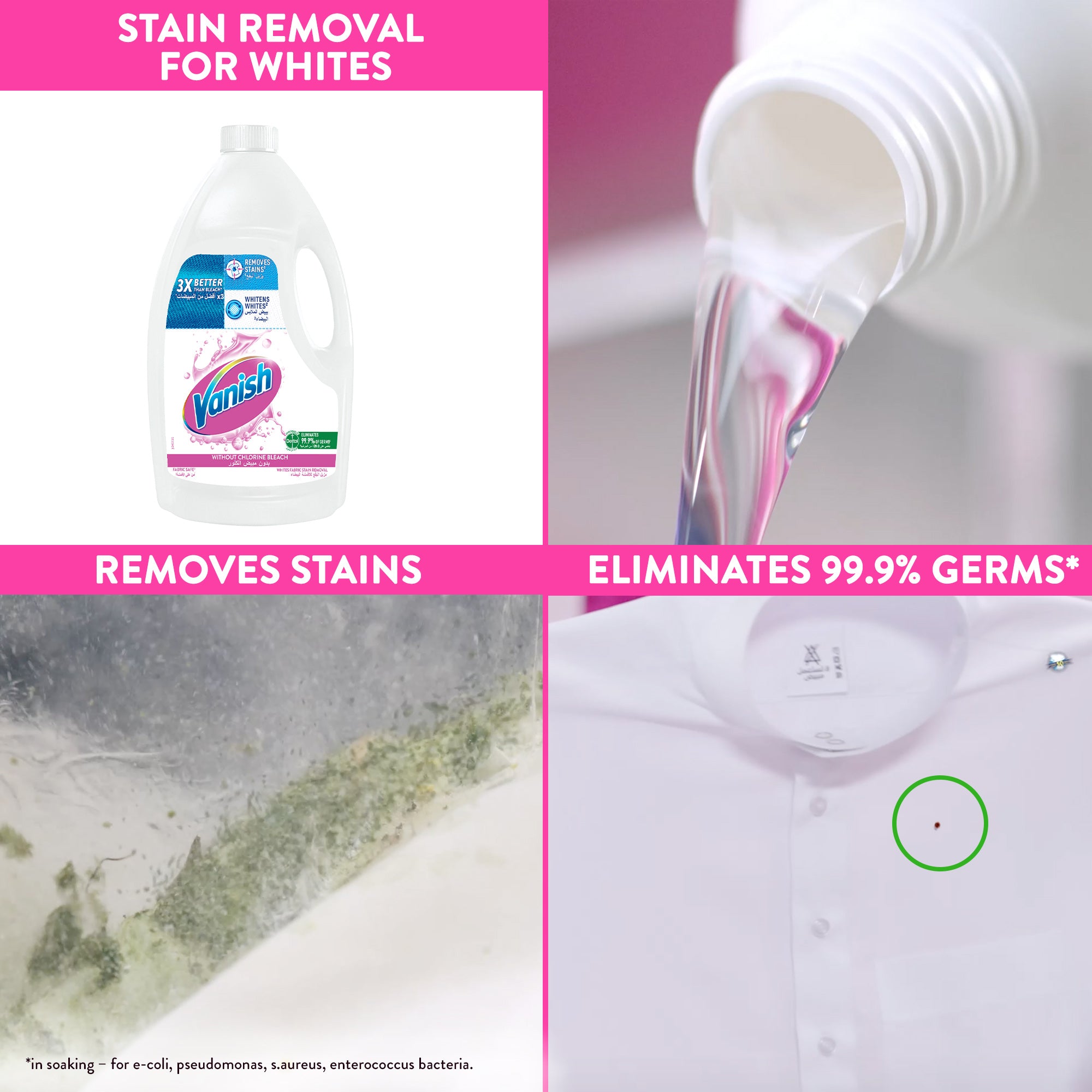 Liquid Fabric Stain Remover Colour & Whites  2x1L Packs