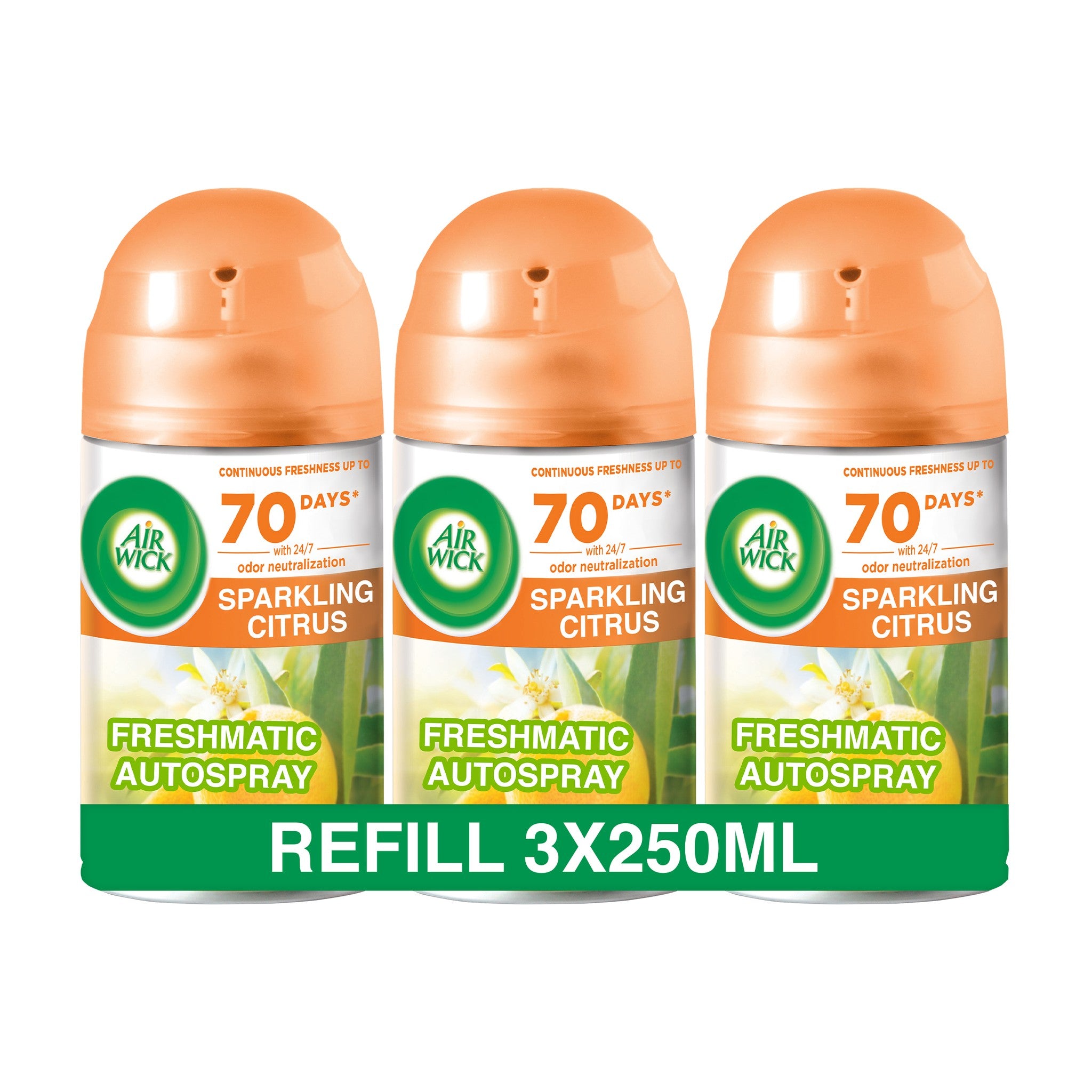 Air Wick Air Freshener Sparkling Citrus Scent Value Pack 3 x 300 ml