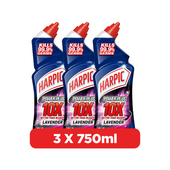 Harpic Power Plus Lavender Toilet Cleaner Liquid 750ml 3 pcs