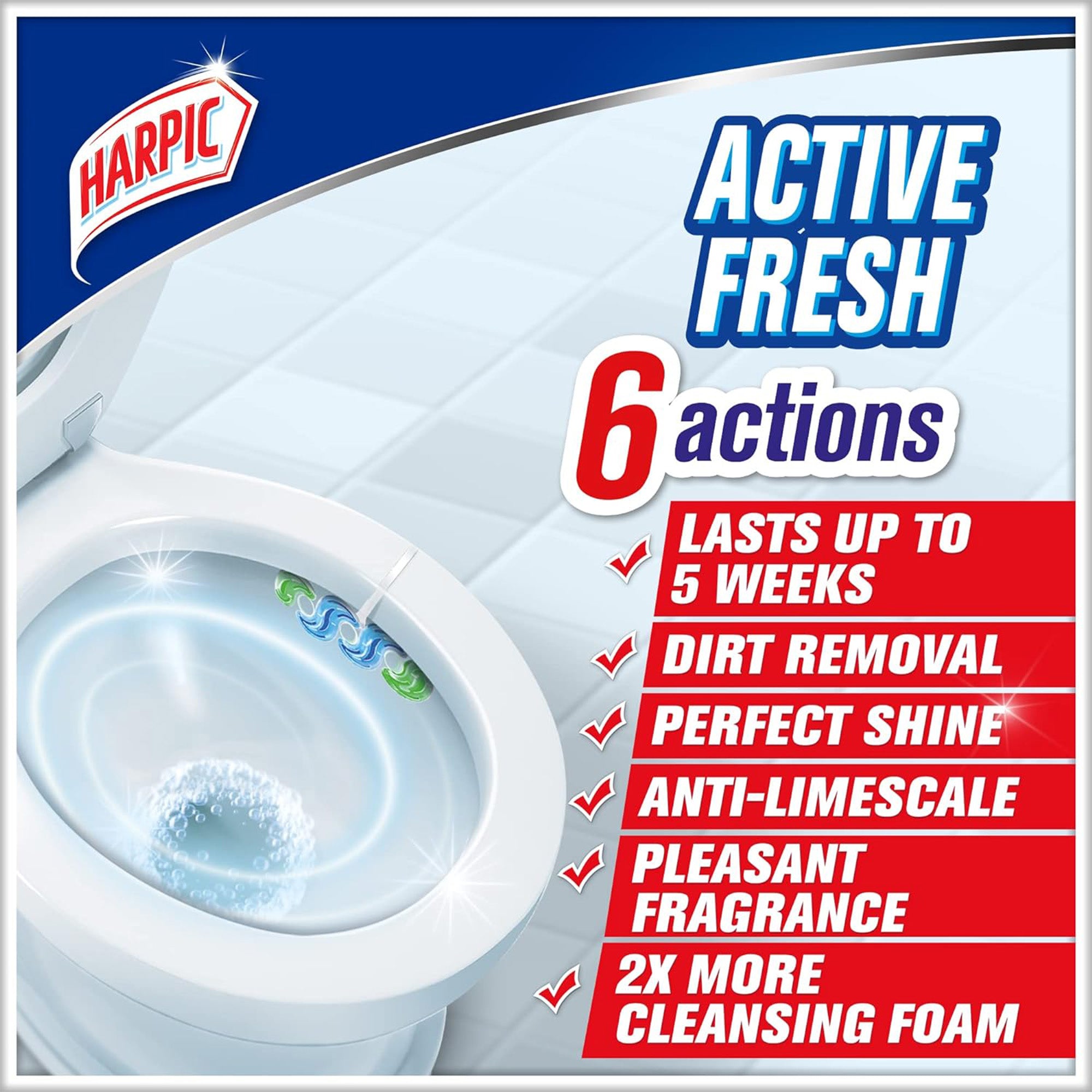 Harpic Active Fresh Pine Forest toilet cleaner  -  3 blocks of 35g