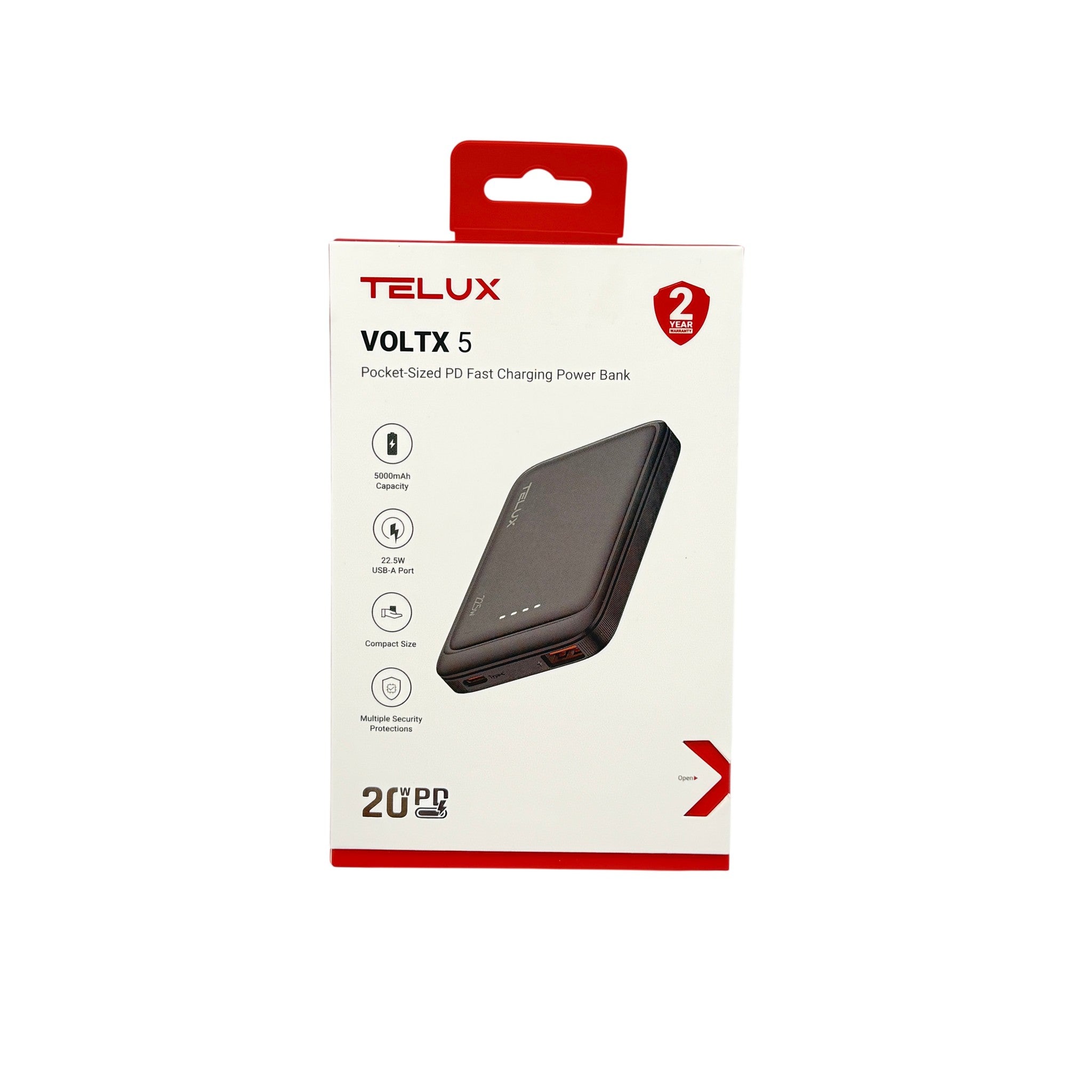 Telux VoltX Powerbank PD20W Black 5000MAH
