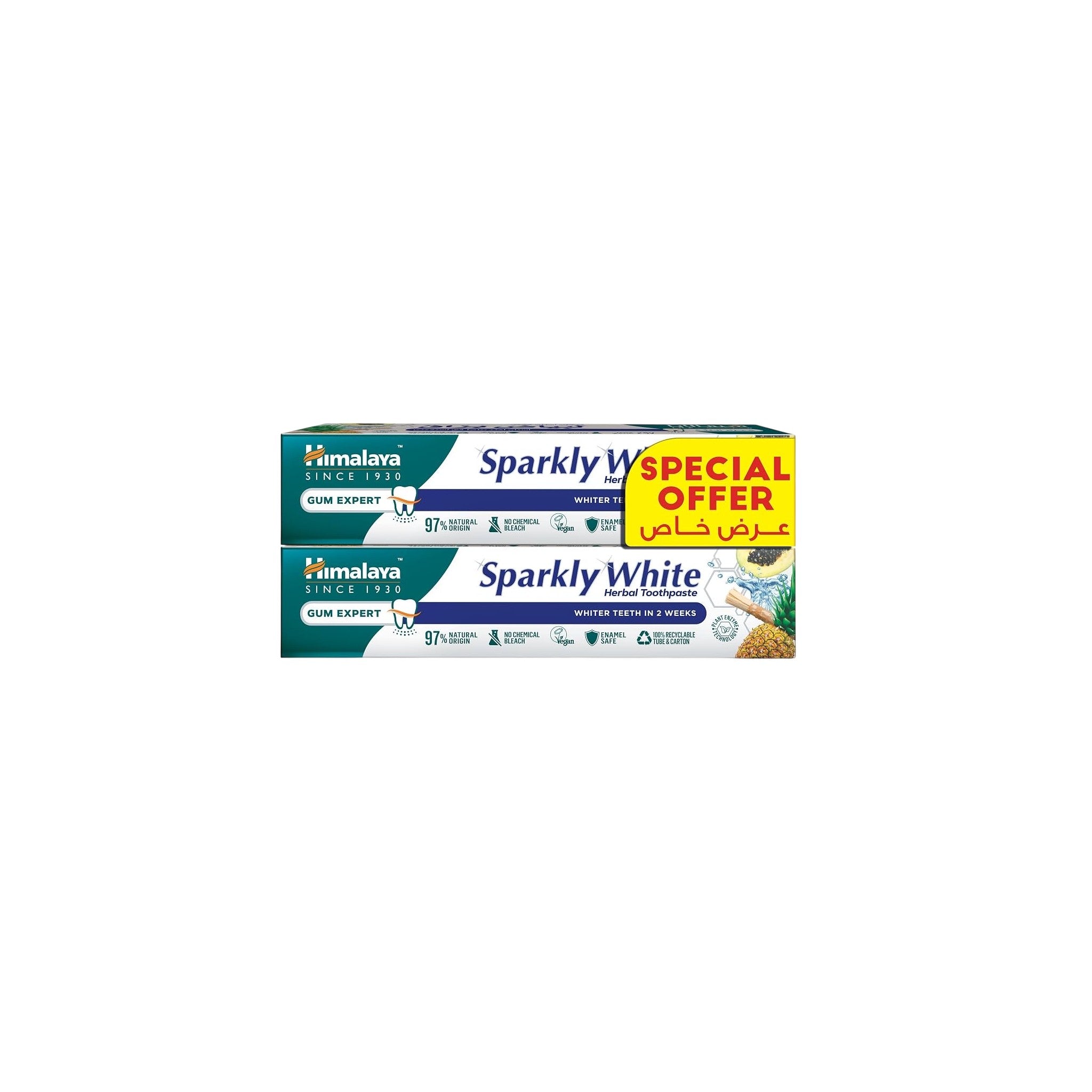 Himalaya Toothpaste Sparkly White Herbal 100 ml 2 pcs