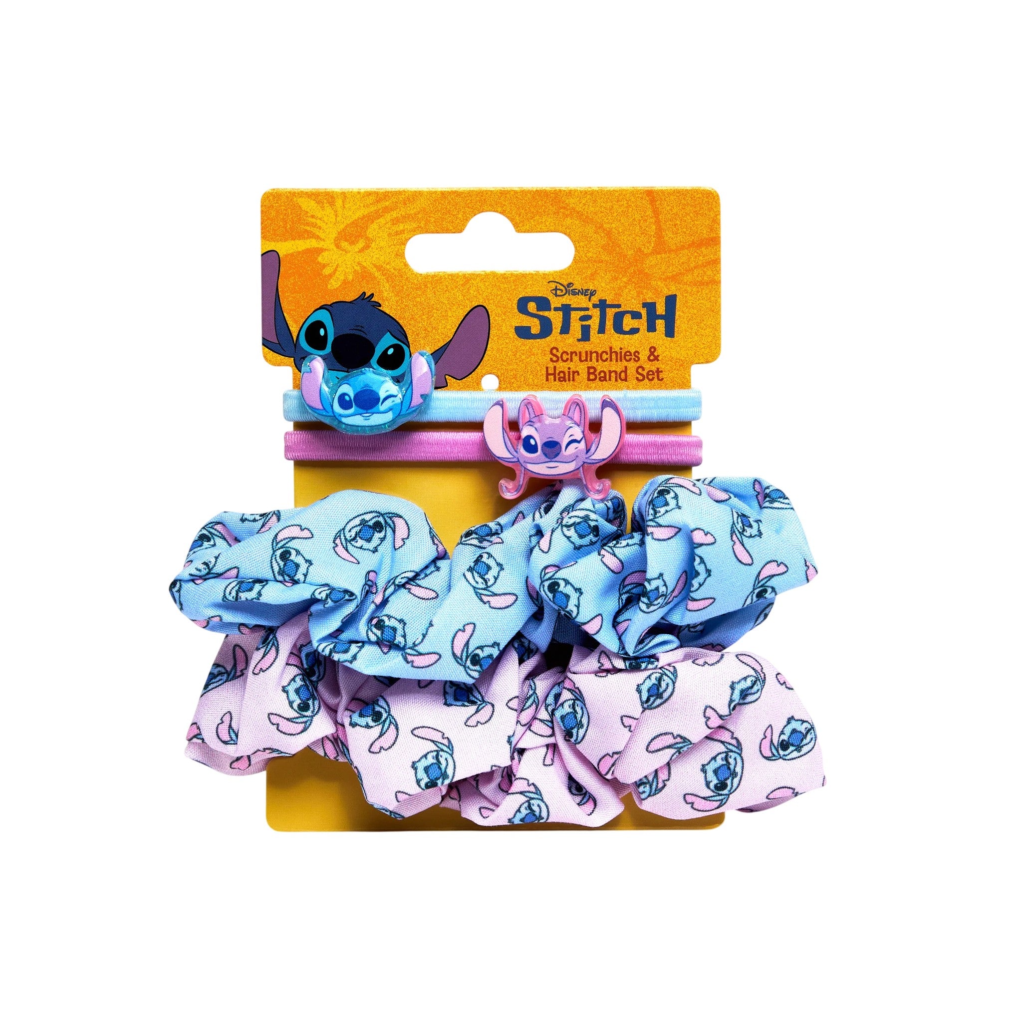 Disney Stitch Hair Ties with Scrunchie Pink Blue 4 Pcs