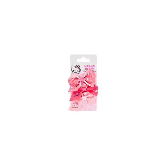 Sanrio Hello Kitty Hair Bow Clip Terylene Pink 3 Pcs Girl