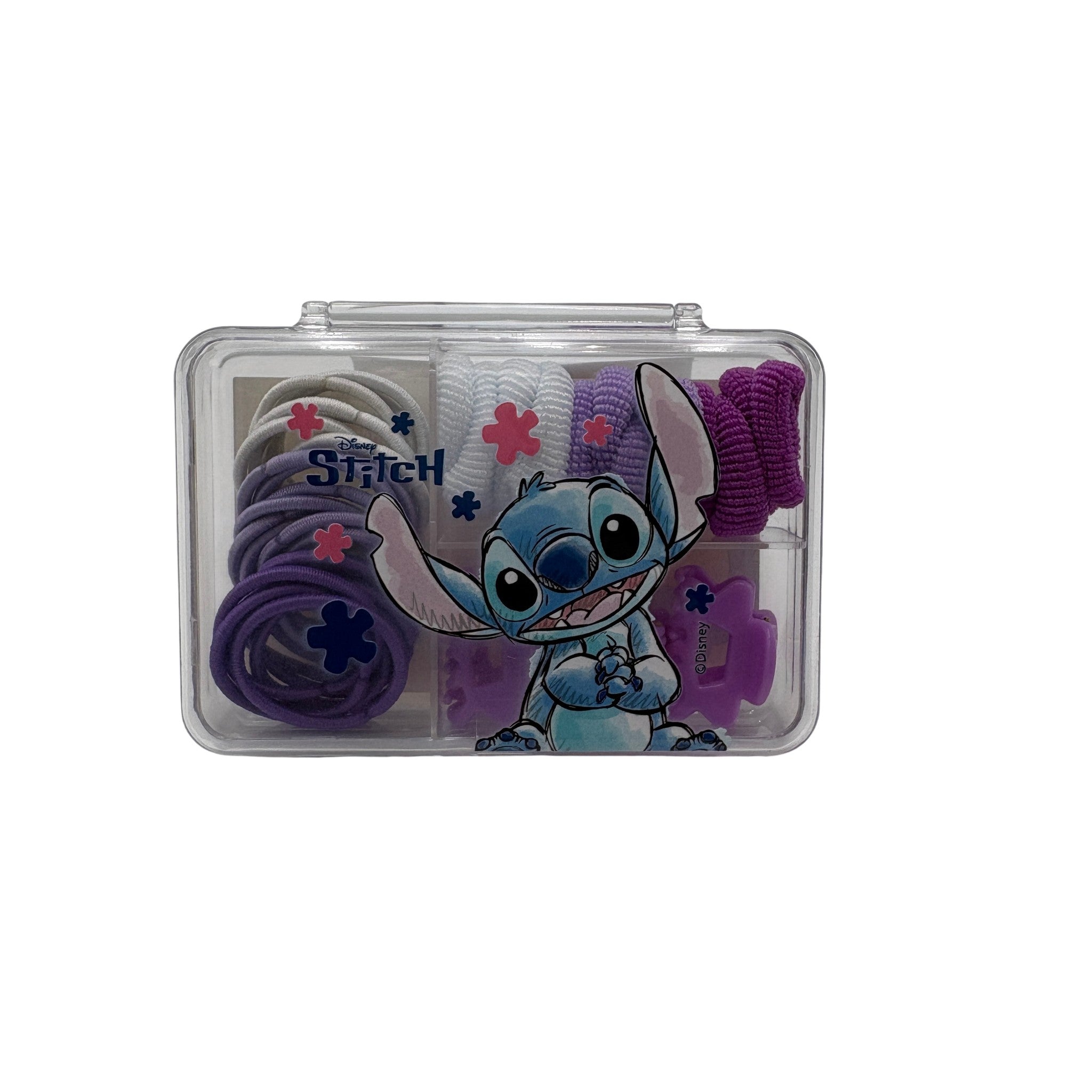 Disney Stitch Hair Elastic and Claw Clip Set Blue 46 Pcs