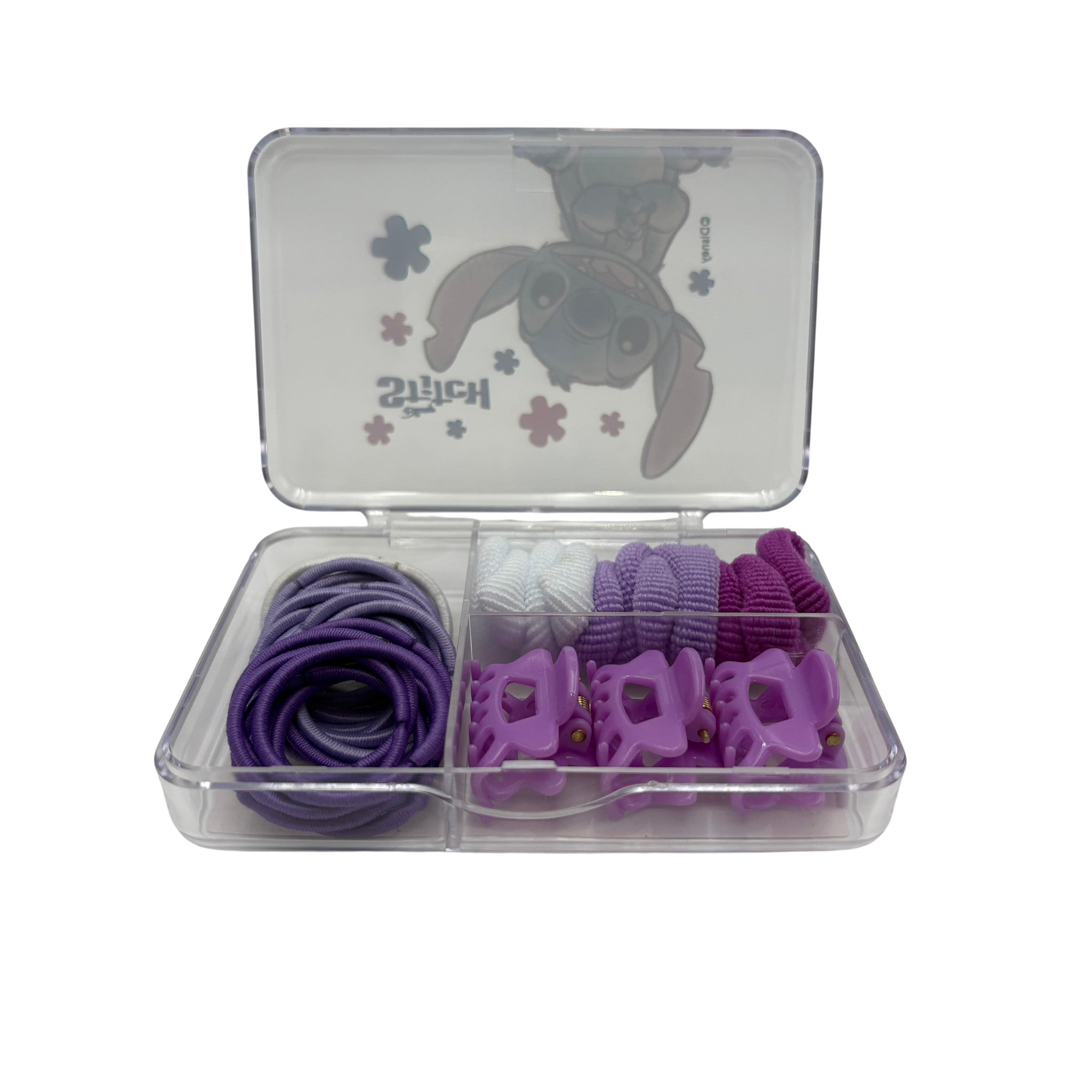 Disney Stitch Hair Elastic and Claw Clip Set Blue 46 Pcs