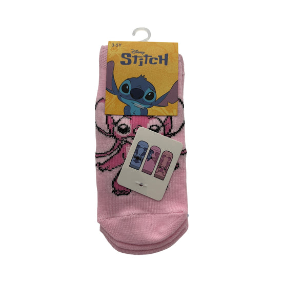 Disney Stitch Junior Socks Pink Blue 97% Polyester