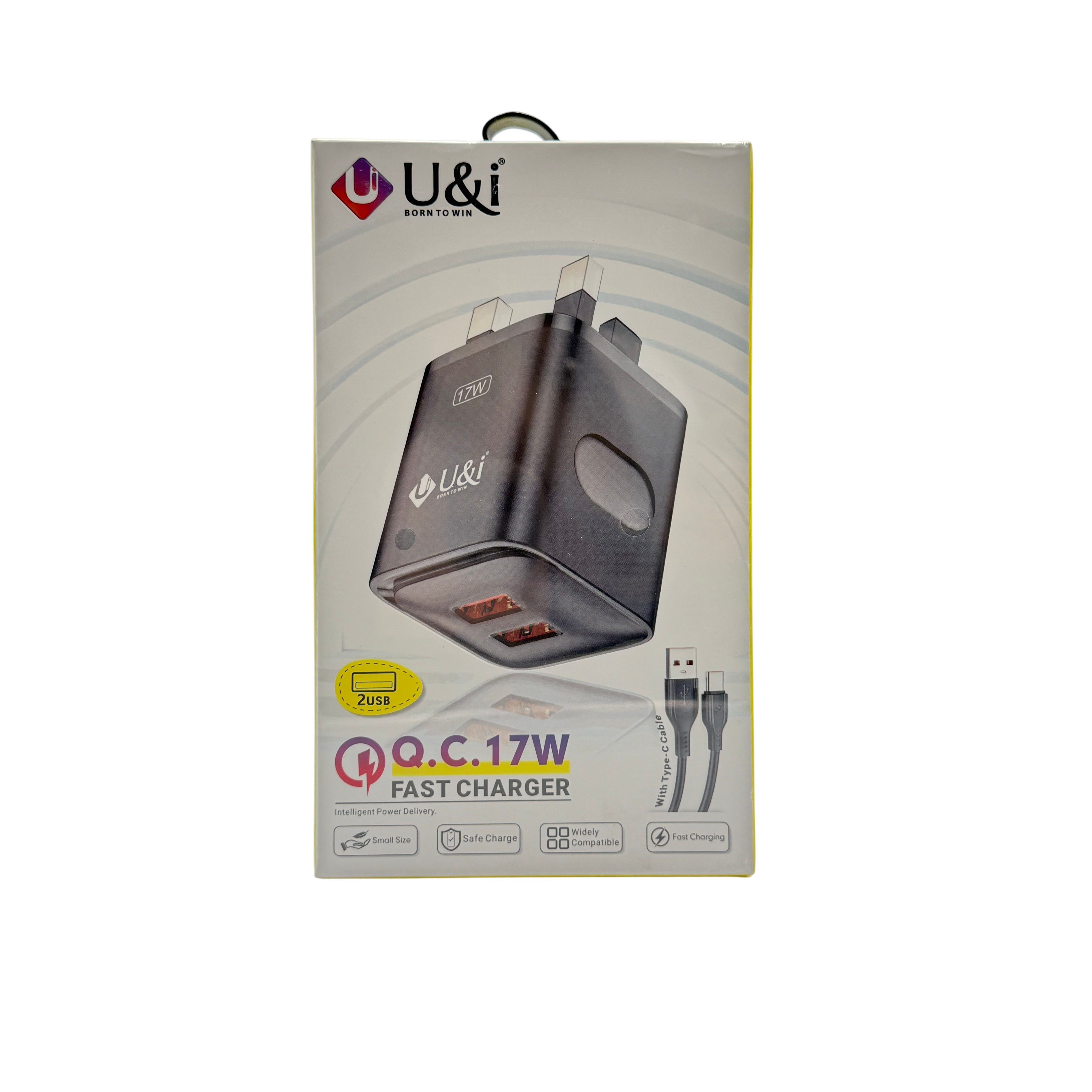 U&I 17W 2 Usb Charger With Type C Cable