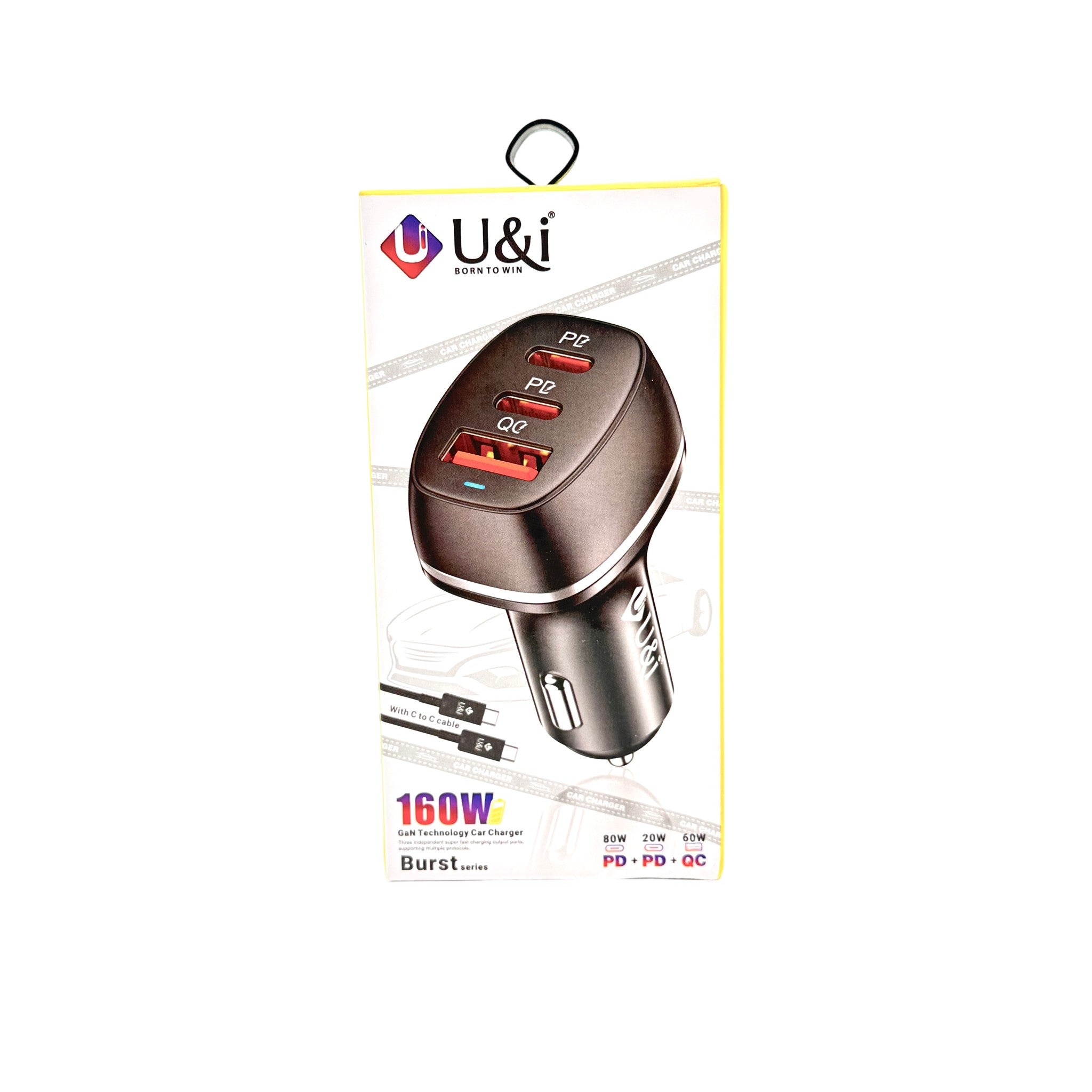 U&I 160W Charger With Type C Cable Burst Series