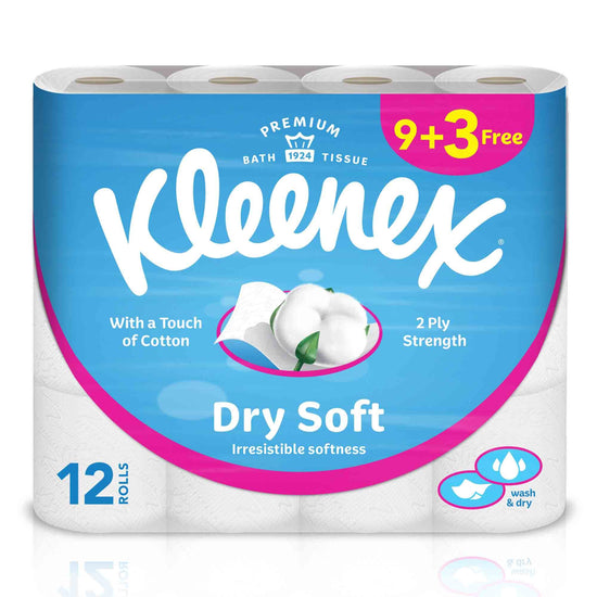 Kleenex Bath Tissues Dry Soft 2 Ply 12 Rolls
